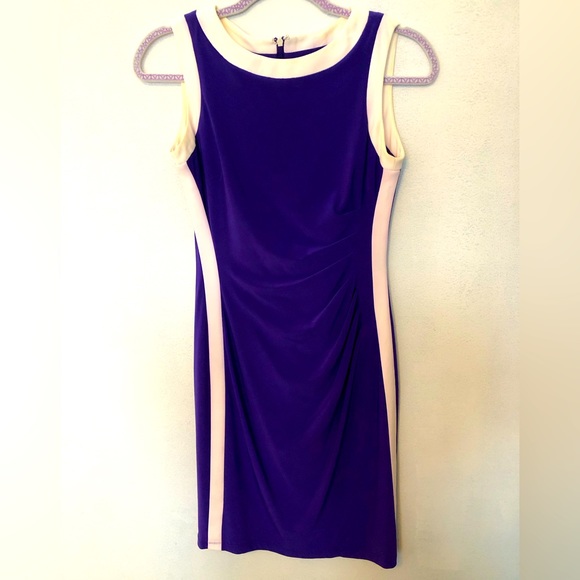 Sporty purple and white dress by Chaps. Size: S. Great quality! Zipper works - Picture 2 of 7
